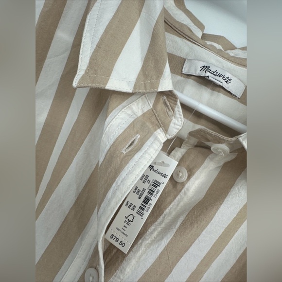Madewell Plus Size 3X Signature Poplin Short-Sleeve Button-Down Shirt NWT - Picture 6 of 6